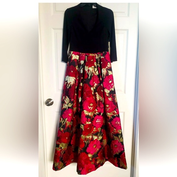 Eliza J Jacquard Floral Print Ballgown - Picture 2 of 10